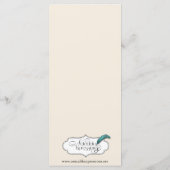 Pine Cone Natuur op Cream Wedding Menu (Achterkant)