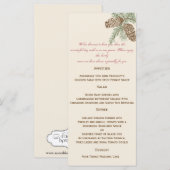 Pine Cone Natuur op Cream Wedding Menu (Voorkant / Achterkant)