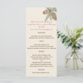 Pine Cone Natuur op Cream Wedding Menu (Staand voorkant)