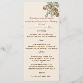 Pine Cone Natuur op Cream Wedding Menu