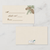 Pine Cone Natuur op Cream Wedding Place Card Plaatskaartje (Voorkant / Achterkant)