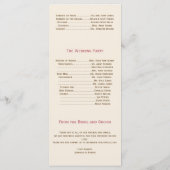 Pine Cone Natuur op Cream Wedding Program Programmakaart (Achterkant)