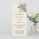 Pine Cone Natuur op Cream Wedding Program Programmakaart (Staand voorkant)