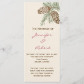 Pine Cone Natuur op Cream Wedding Program Programmakaart (Voorkant)