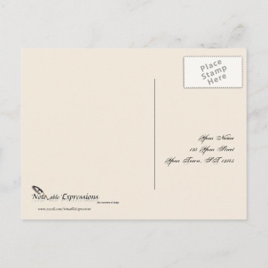 Pine Cone Natuur op Cream Wedding RSVP Briefkaart (Achterkant)