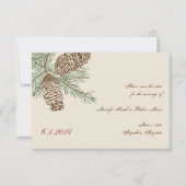 Pine Cone Natuur op Cream Wedding Save the Date Kaart (Voorkant)
