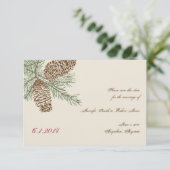 Pine Cone Natuur op Cream Wedding Save the Date Kaart (Staand voorkant)