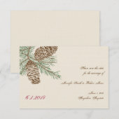 Pine Cone Natuur op Cream Wedding Save the Date Kaart (Voorkant / Achterkant)
