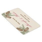 Pine Cone Natuur op Cream Wedding Save the Date Magneet (Rechterzijde)