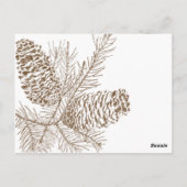 Pine Cone Natuur Trouwtafel Nummer Briefkaart (Achterkant)