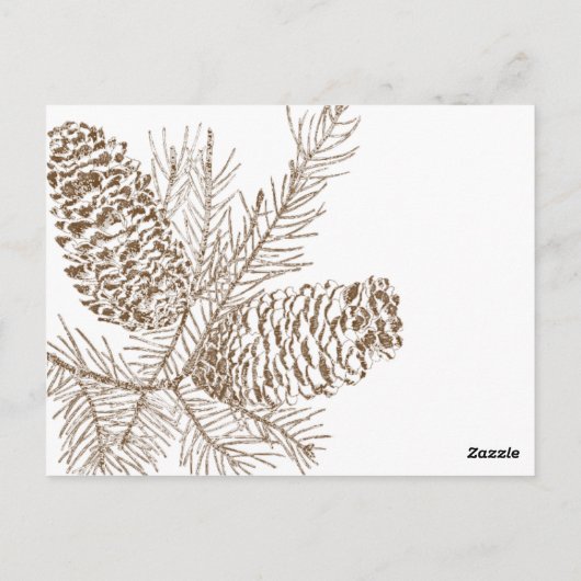 Pine Cone Natuur Trouwtafel Nummer Briefkaart (Achterkant)