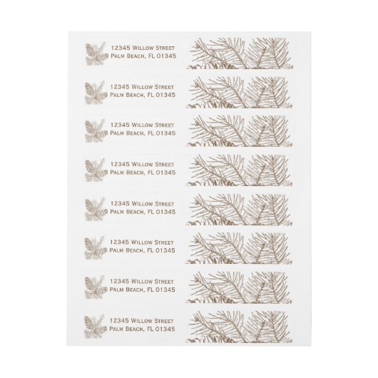 Pine Cone Natuur Weddenschap Wrap rond label (Vel)