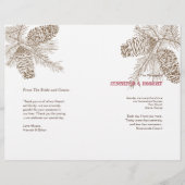 Pine Cone Natuur Wedding Programme (Voorkant)