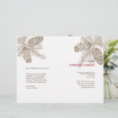 Pine Cone Natuur Wedding Programme (Staand voorkant)