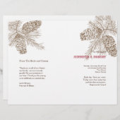 Pine Cone Natuur Wedding Programme (Voorkant / Achterkant)