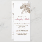 Pine Cone Natuur Wedding Programme Programmakaart (Voorkant / Achterkant)