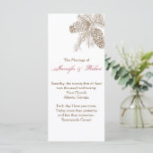 Pine Cone Natuur Wedding Programme Programmakaart (Staand voorkant)