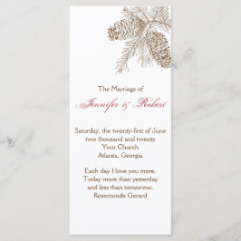 Pine Cone Natuur Wedding Programme Programmakaart