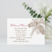 Pine Cone Natuur Wedding Rehearsal Kaart (Staand voorkant)