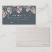 Pine Cone Navy Baby shower Luier Raffle Ticket Informatiekaartje (Voorkant / Achterkant)