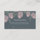 Pine Cone Navy Baby shower Luier Raffle Ticket Informatiekaartje (Voorkant)