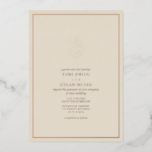Pine Cone Off White Wedding Folie Invitation Folie Uitnodiging