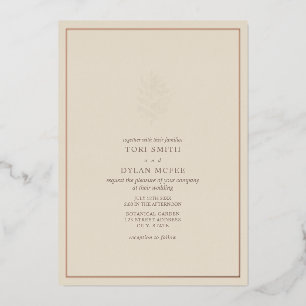 Pine Cone Off White Wedding Folie Invitation Uitnodiging