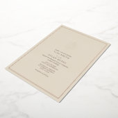 Pine Cone Off White Wedding Folie Invitation Uitnodiging (Gedraaid)