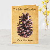 Pine Cone on paper - Fröhliche Weihnachten Kaart (Gele Bloem)