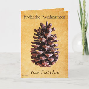 Pine Cone on  paper - Fröhliche Weihnachten Kaart