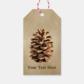 Pine Cone op bruin papier Cadeaulabel (Voorkant)