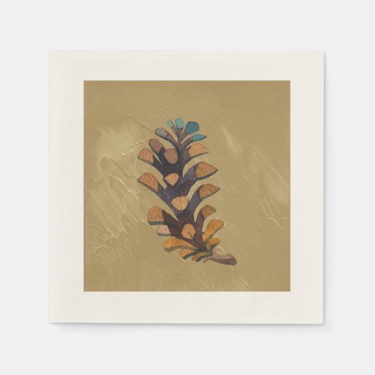 Pine Cone op Taupe Herfst servet (Voorkant)