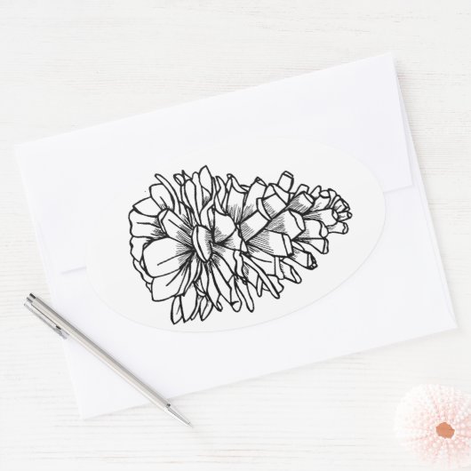 Pine Cone Ovale Sticker (Envelop)