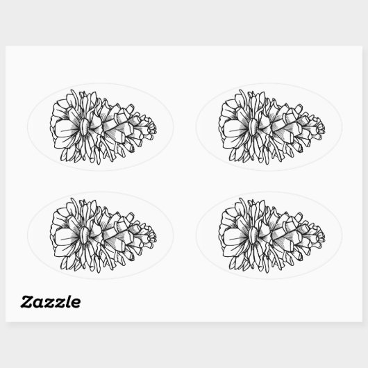 Pine Cone Ovale Sticker (Vel)