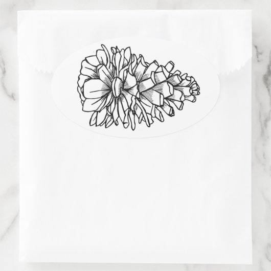 Pine Cone Ovale Sticker (Tas)