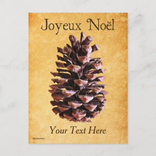 Pine Cone over papier - Joyeux Noël Briefkaart