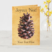 Pine Cone over  papier - Joyeux Noël Kaart (Gele Bloem)