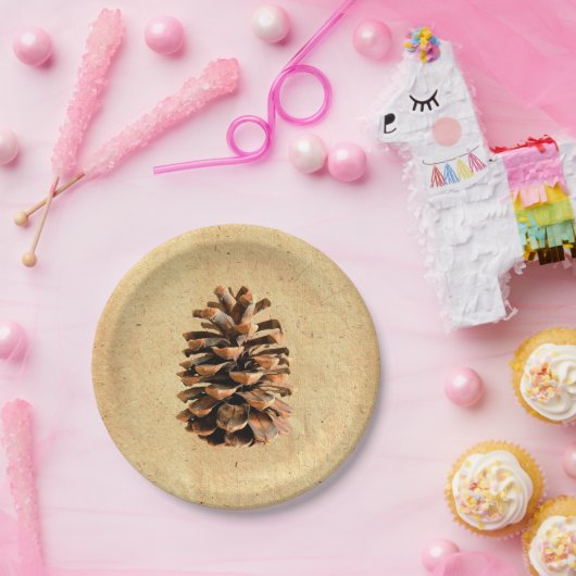 Pine Cone Papieren Bordje (Feest)