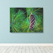 Pine Cone Portrait Canvas Afdruk (Insitu (Houten vloer))