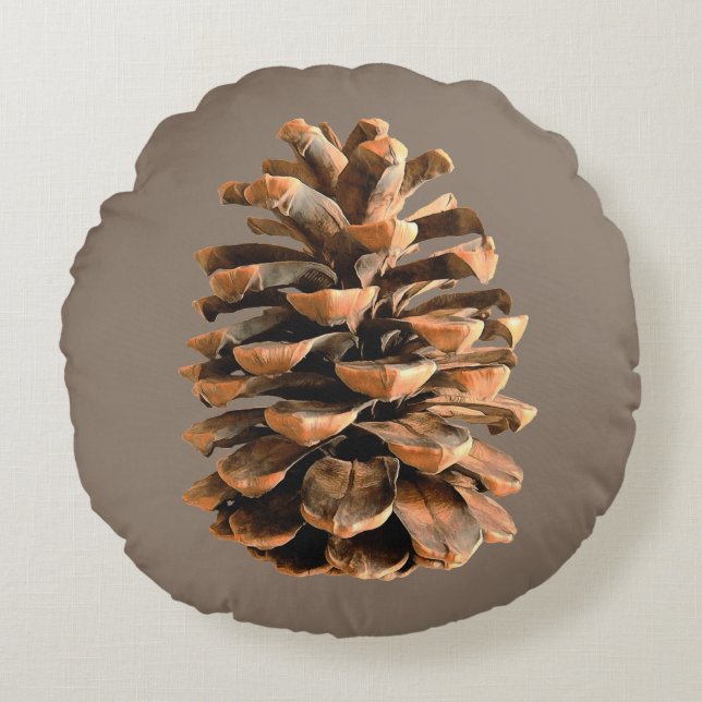 Pine Cone Rond Kussen (Voorkant)