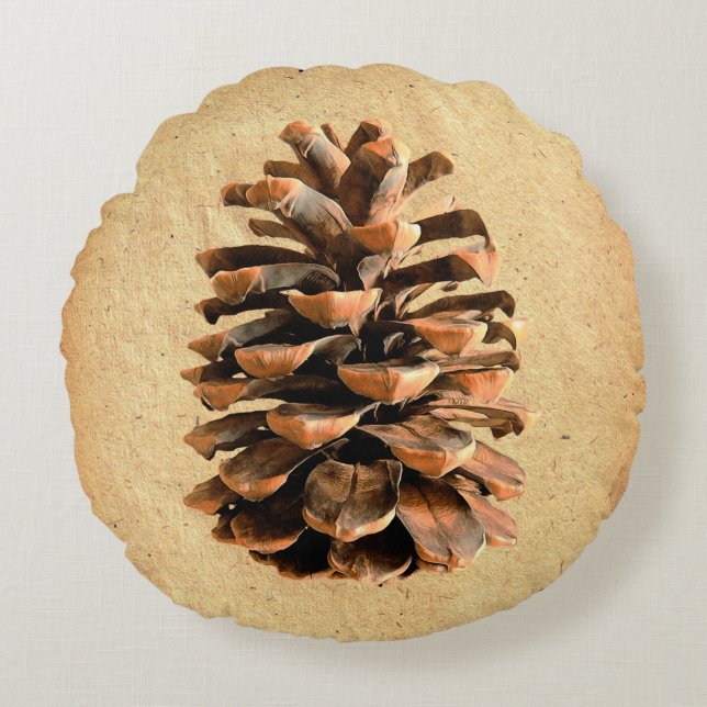 Pine Cone Rond Kussen (Voorkant)