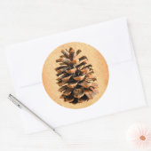 Pine Cone Ronde Sticker (Envelop)
