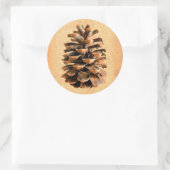 Pine Cone Ronde Sticker (Tas)