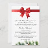 Pine Cone Rood Lint Kerstmis Koppels Douche Kaart (Voorkant)