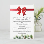 Pine Cone Rood Lint Kerstmis Koppels Douche Kaart (Staand voorkant)