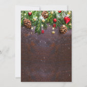 Pine Cone Rustic Holiday Kerstkerkerkerkerdag DINN Kaart (Achterkant)