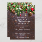 Pine Cone Rustic Holiday Kerstkerkerkerkerdag DINN Kaart (Voorkant / Achterkant)