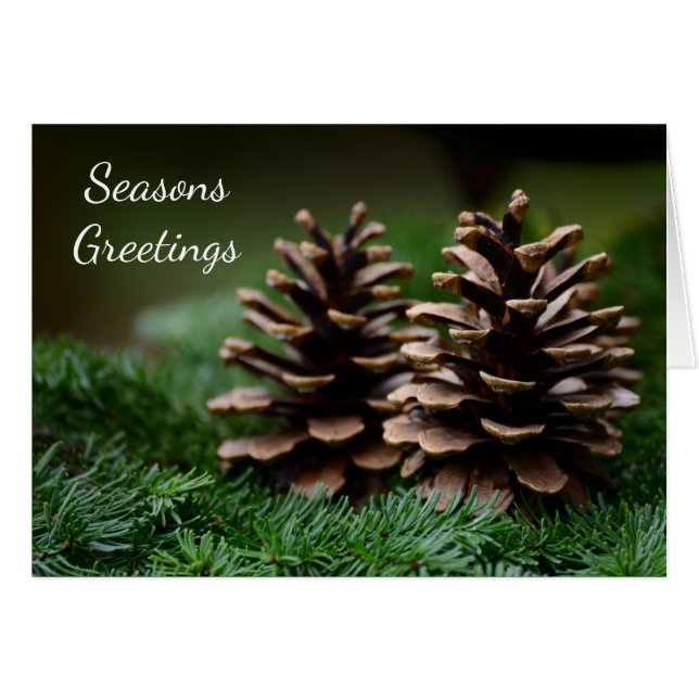 Pine Cone Seasons Greetings (Voorkant Horizontaal)