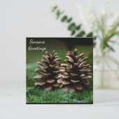 Pine Cone Seasons Greetings Briefkaart (Staand voorkant)