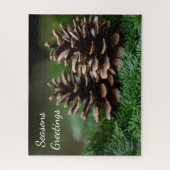 Pine Cone Seasons Greetings Legpuzzel (Verticaal)